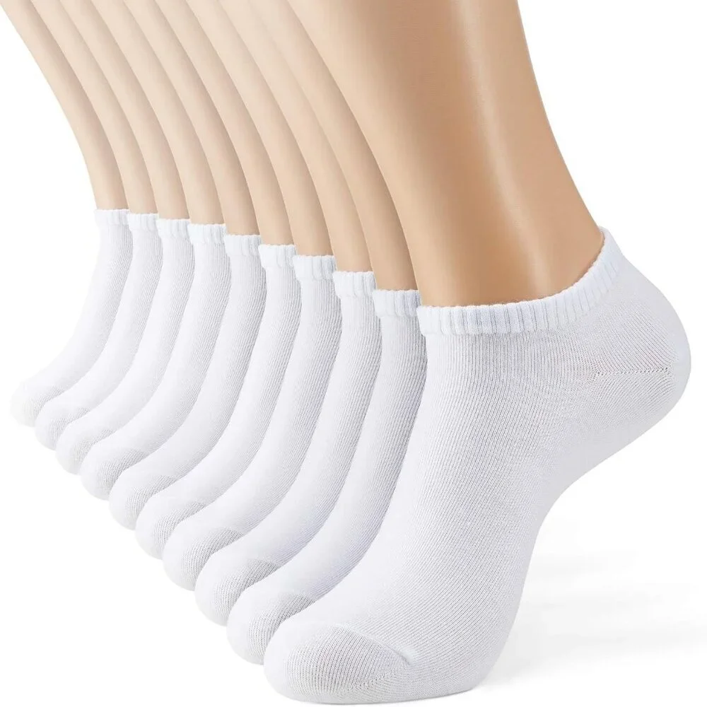 Men's/Women's 10-20 Pairs Thin Cotton Low Cut Ankle Socks, Multipack